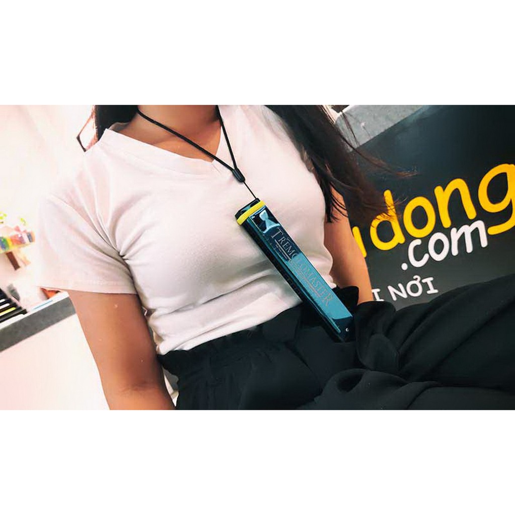 Dây đeo kèn harmonica thiết bị cầm tay có ngàm tháo ra dễ dàng dài 40cm tặng kèm vòng silicon tiện lợi có clip thực tế