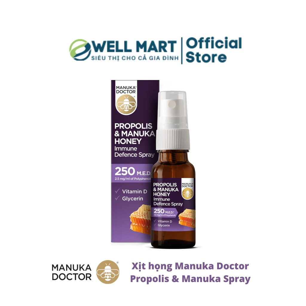 Xịt keo ong Manuka Doctor Propolis & Manuka Honey 20ml