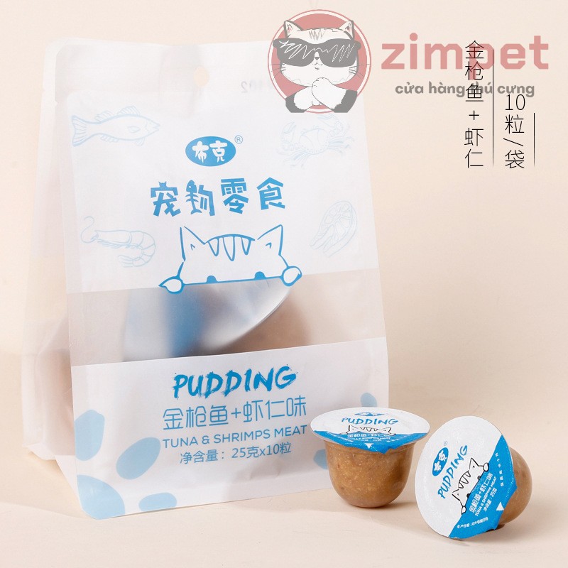 Ăn vặt cho mèo thạch Pudding vị hải sản - Pudding dinh dưỡng cho Boss - 25g