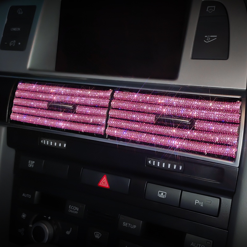 Dây trang trí lỗ thông khí xe hơi SEAMETAL đính đá pha lê nhiều màu sắc