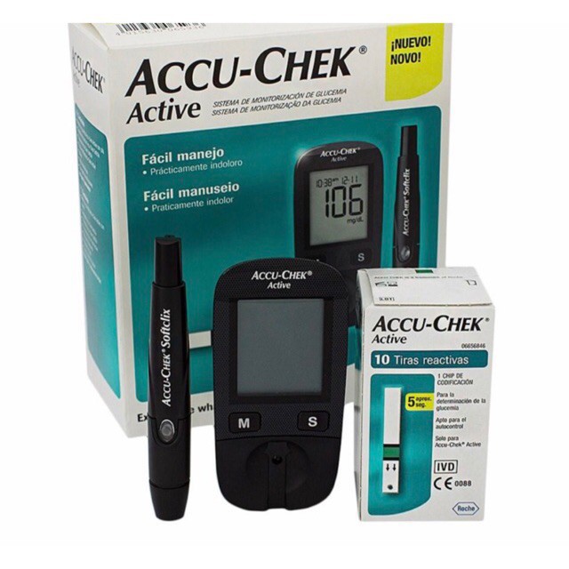 Máy đo đường huyết, que thử đường huyết Accu-Chek ® Active hành chính hãng của Đức