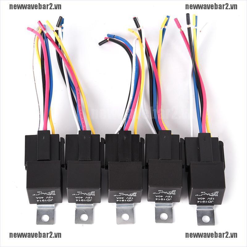 Set 2 Rơ Le 12v 5pin 40a 12v 5pin Chuyên Dụng