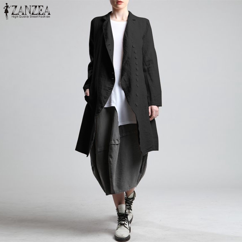 Áo Khoác ZANZEA Thiết Kế Dáng Rộng Dài Thời Trang Cho Nữ | BigBuy360 - bigbuy360.vn