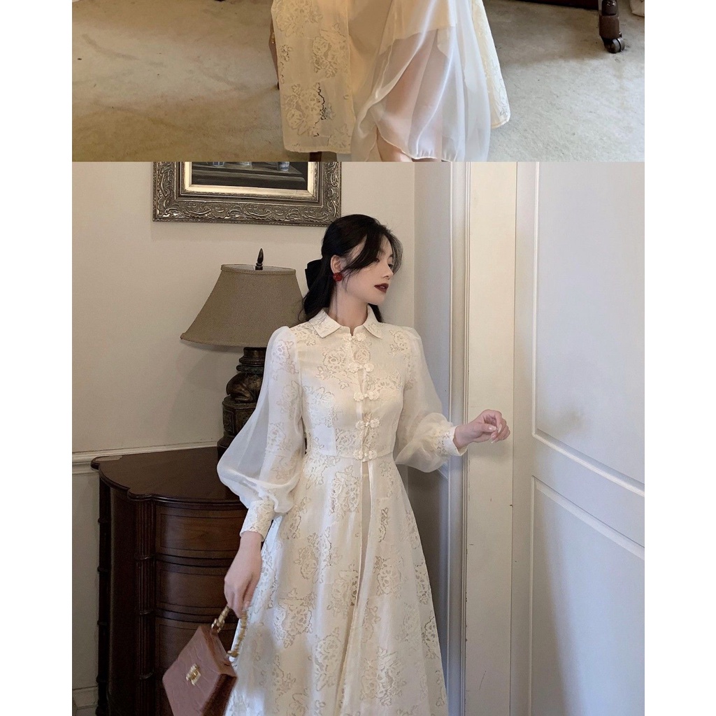 Set đầm sườn xám phong cách Trung Hoa thời trang cho nữ