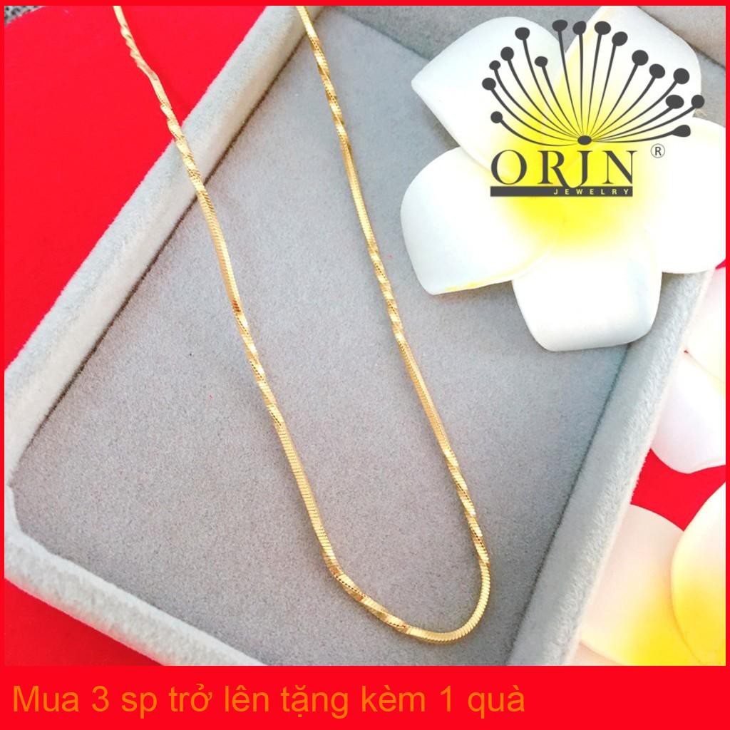 Dây chuyền dạng dây mì xoắn nhỏ móc khóa tròn bền màu cao cấp Orin D4419