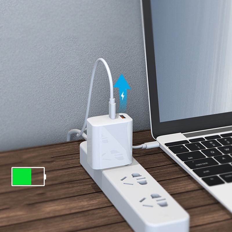 Củ Sạc Hai Cổng USB 65W USB-C A 65W Gắn Tường Tiện Dụng Cho Laptop / Điện Thoại