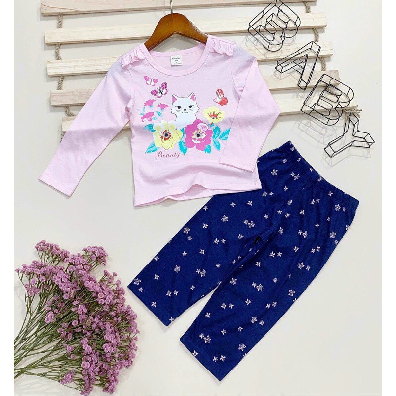 Đồ bộ bé gái thun cotton xuất hàn quảng châu heo peppa và ngựa pony công chúa elsa pikakids