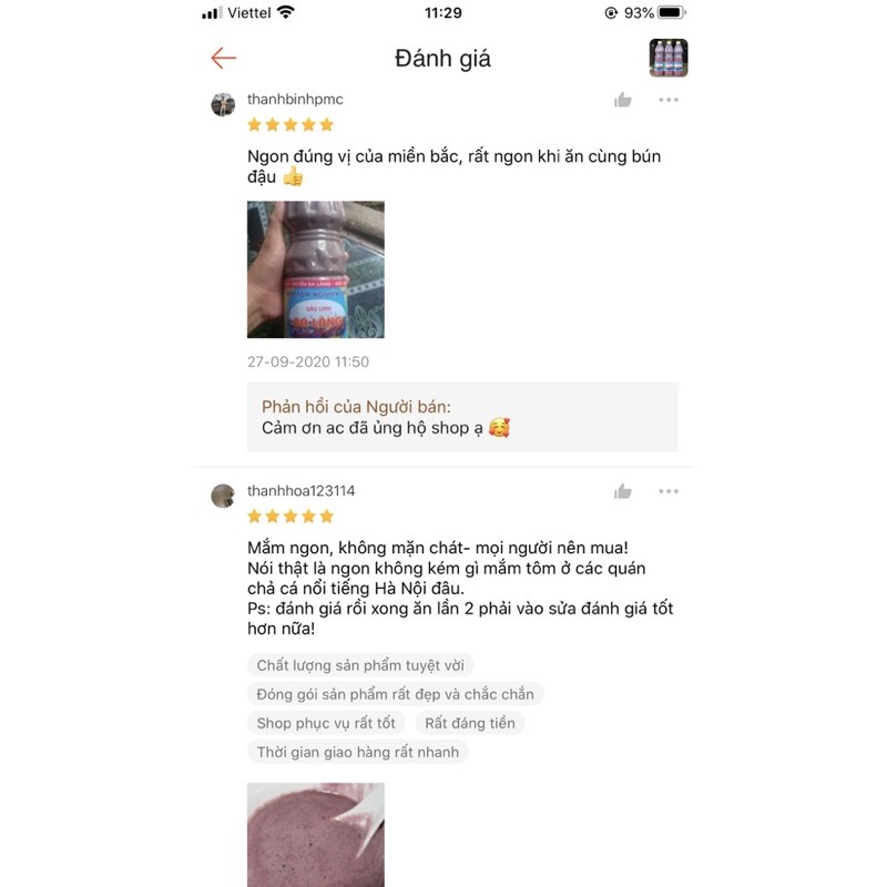 Mắm tôm nguyên chất sáu linh ba làng 0,5l