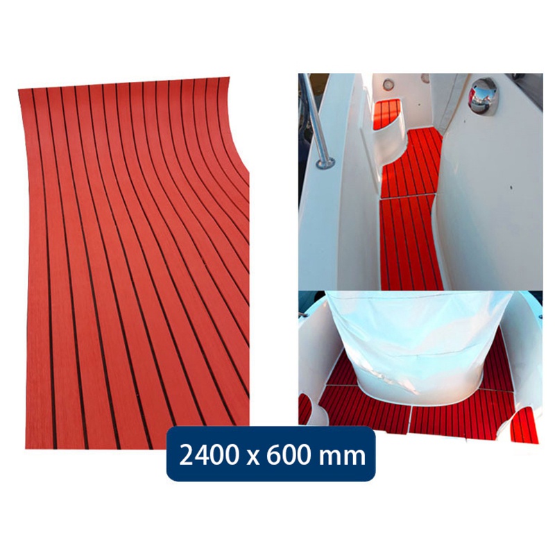 Thảm Lót Sàn Tàu Thuyền Tự Dính Bằng Xốp EVA Màu Đỏ 2400X450X6mm