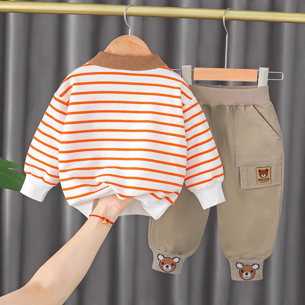 Bộ Kẻ Hug 3 Màu Dành Cho Bé Trai