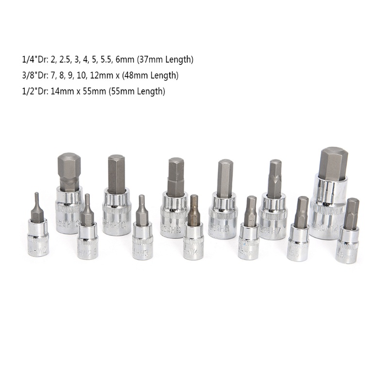 Set 13 Cờ Lê Lục Giác 1 / 4 &quot;3 / 8&quot; 1 / 2 &quot;Chuyên Dụng