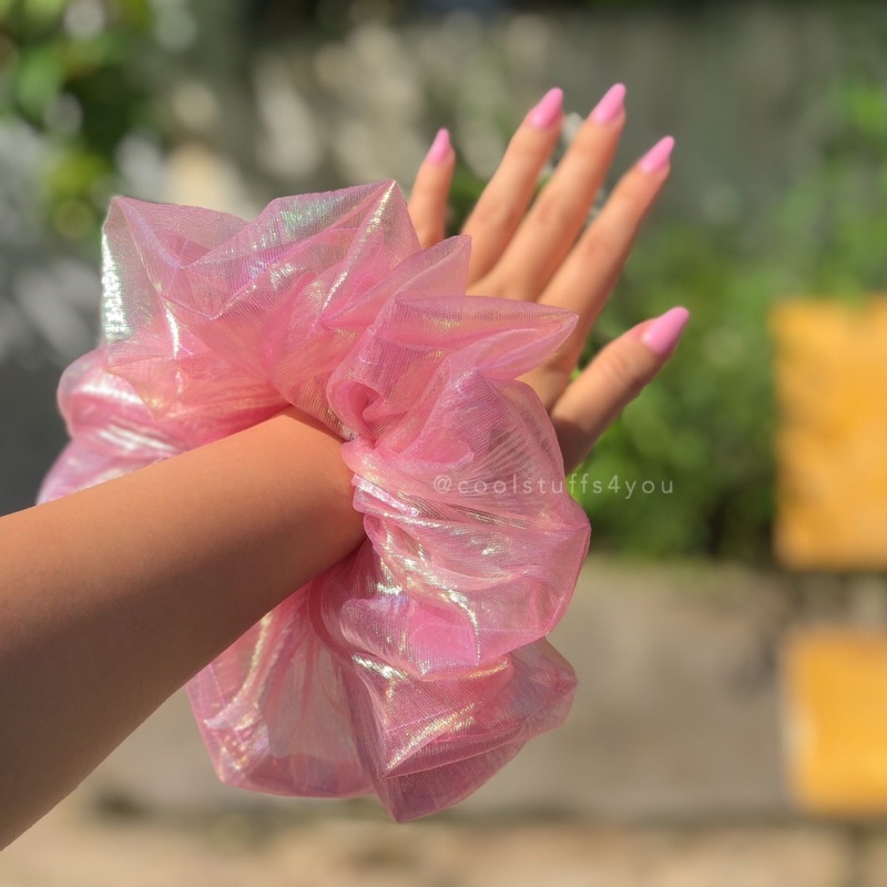 Đồ buộc tóc scrunchies bigsize siêu to voan phồng nhiều màu