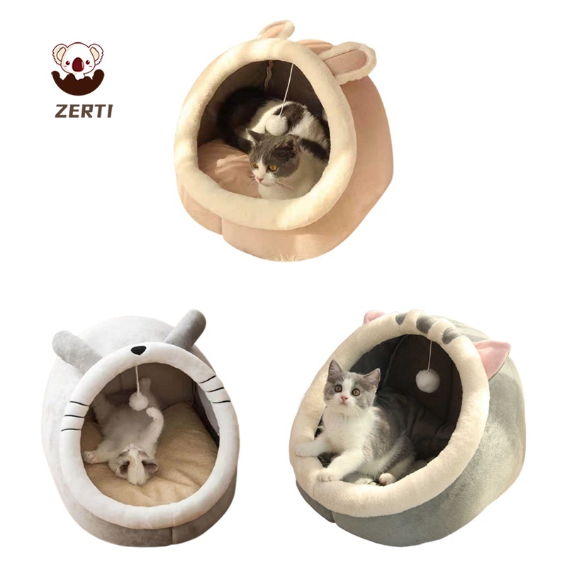 Giường cho mèo Zerti mềm mại, ấm áp và thiết kế dễ thương Giường cho thú cưng nhà thú cưng