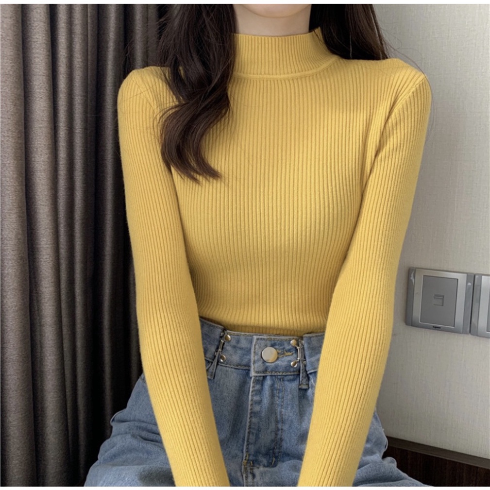 áo len nữ cổ 3 phân,áo len tăm quảng châu cao cấp nội y xanh loại 1 chất đẹp giá sỉ