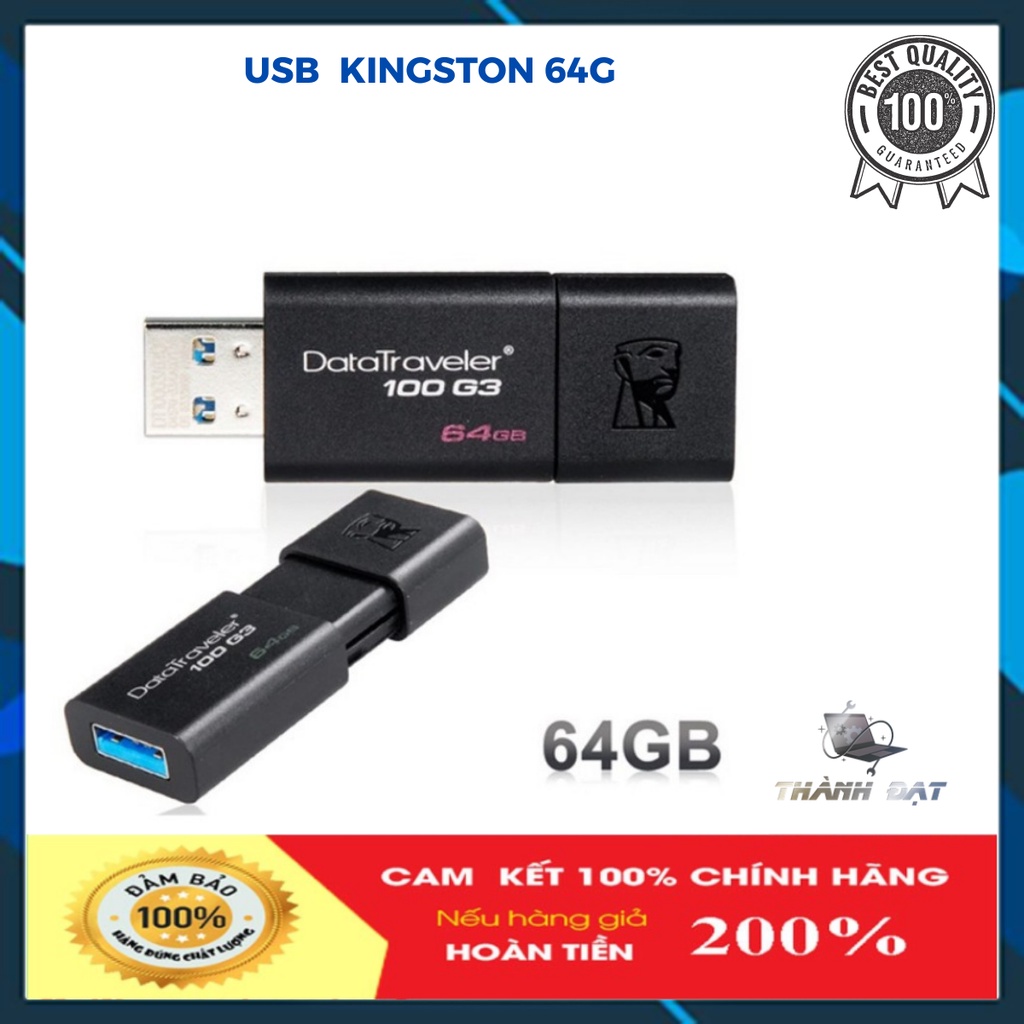 USB ,USB Kingston 3.0 DT100G - 64G - Chính hãng FPT