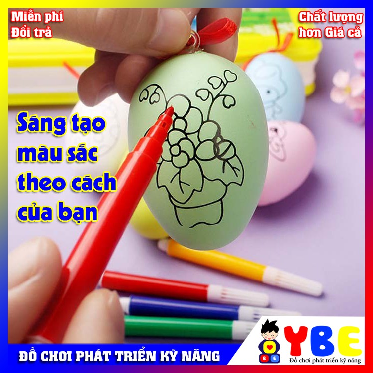 Bộ đồ chơi sáng tạo trứng tô màu kèm 4 bút tô màu là món quà dễ thương cho các bé từ 36 tháng tới 10 tuổi