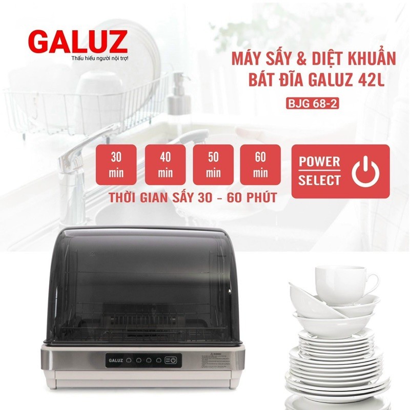 Máy sấy và diệt khuẩn bát đĩa 42L, Galuz BJG682