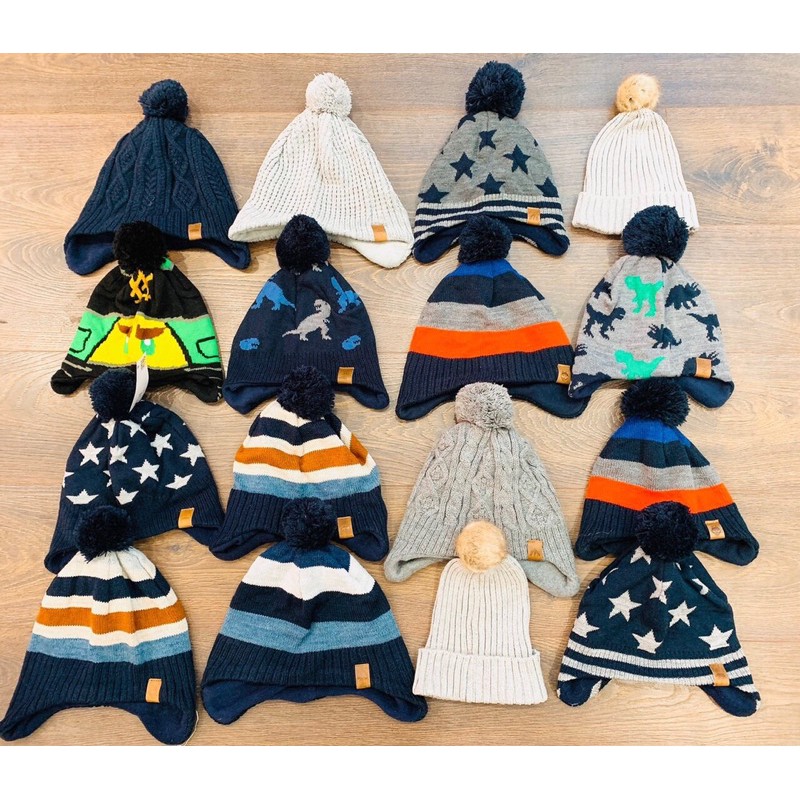 Mũ len lót nỉ Hm dư xịn cho bé trai/bé gái