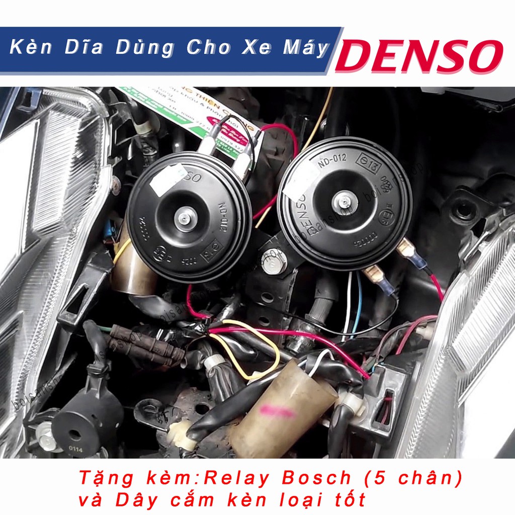 Cặp Kèn Dĩa Denso Dùng Cho Xe Máy  12V -110Db Hàng nhập khẩu indonesia giúp tiếng kèn toa khi chạy nhanh