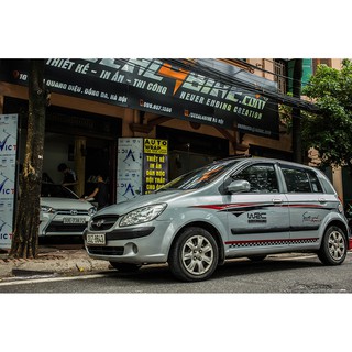 Tem họa tiết xe Getz Sport - Tem họa tiết ô tô Hyundai, tem dán sườn xe thể thao