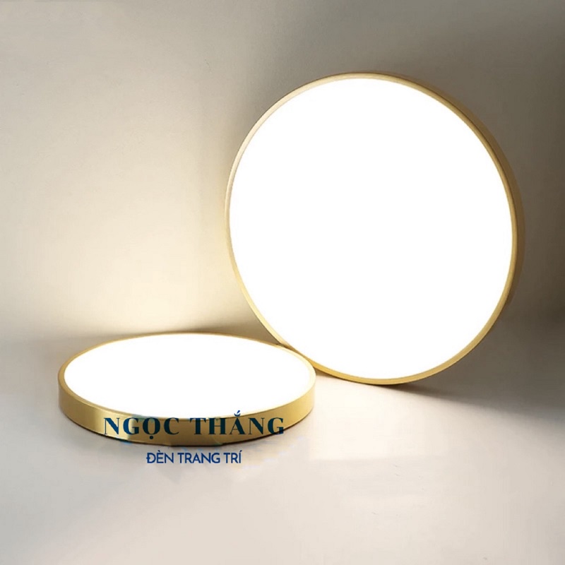 Đèn Mâm LED Ốp Trần Viền Vàng Đồng Trang Trí Phòng Ngủ Phòng Khách Led 3 Màu OD717 Ngọc Thắng