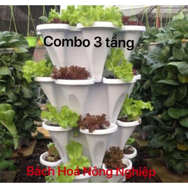 Tháp trồng rau thông minh siêu tiện lợi - combo 3 cái ( mẫu mới )