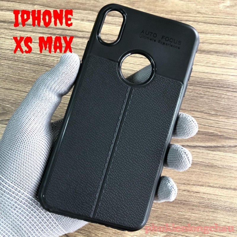 Ốp lưng iPHONE Auto focus Đen vân da 5s 5 se 6s plus/ 6 7 8 plus xs max 11 pro max x /Xr