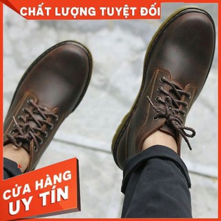 Giày bốt nam cổ thấp boot nam cao cấp chất da bò thật - bảo hành 1 năm