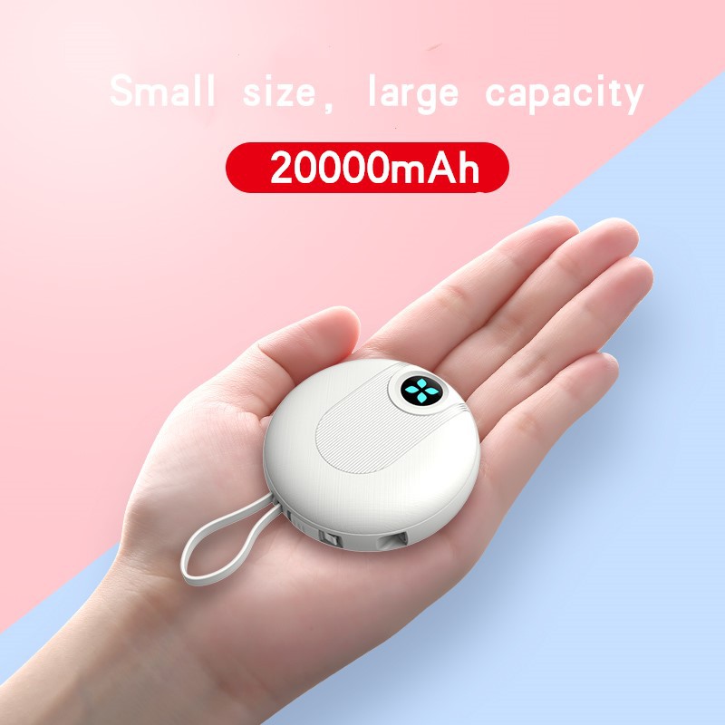 Pin sạc dự phòng mini YM250 20000mAh có cáp sạc/dữ liệu dễ thương