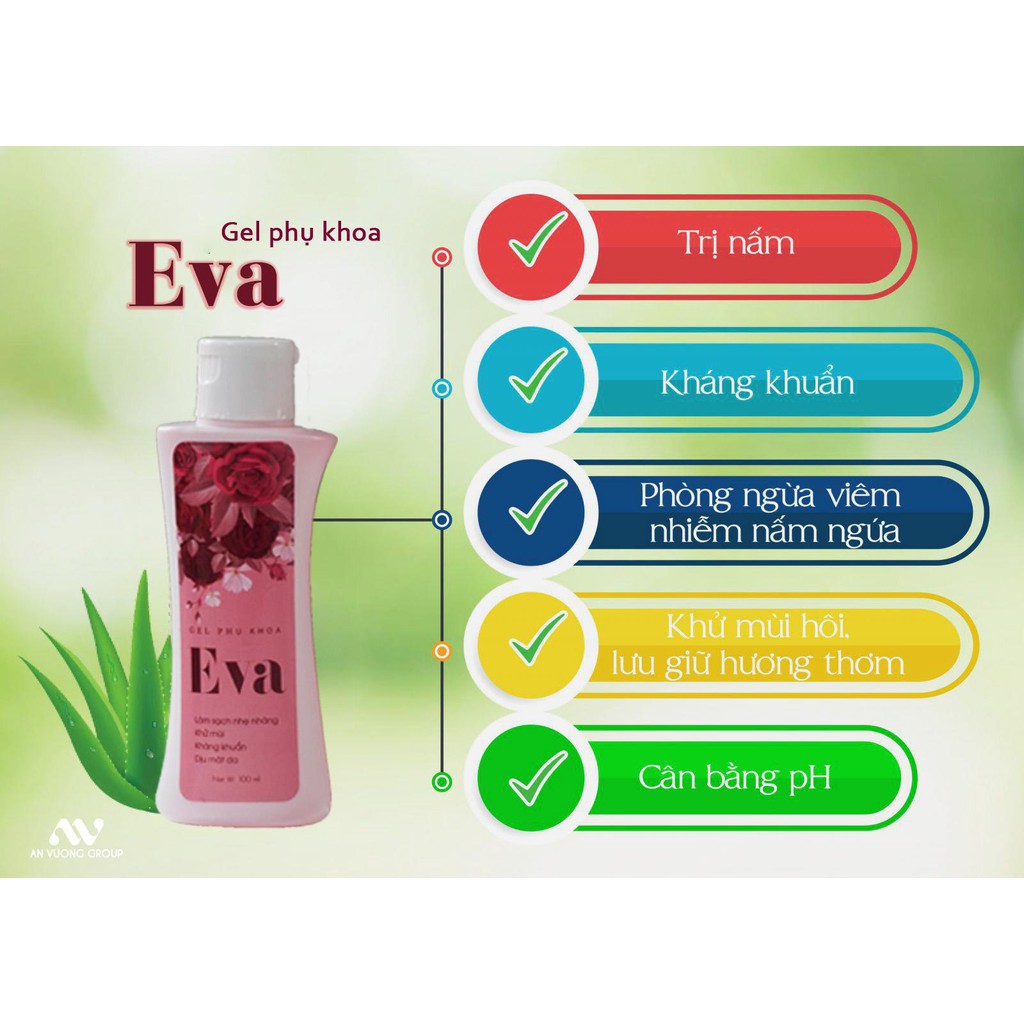 Gel Phụ Khoa Eva 100% từ thảo dược - Dung dịch vệ sinh phụ nữ khử mùi hôi, làm hồng và se khít vùng kín - ALH0981