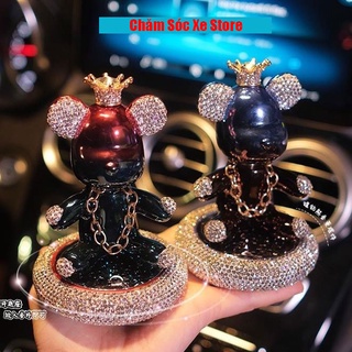 [Tặng Nước Hoa Khô] Decor - Trang Trí Ô Tô Gấu Bushineco Đính Đá Nước Hoa Cao Cấp