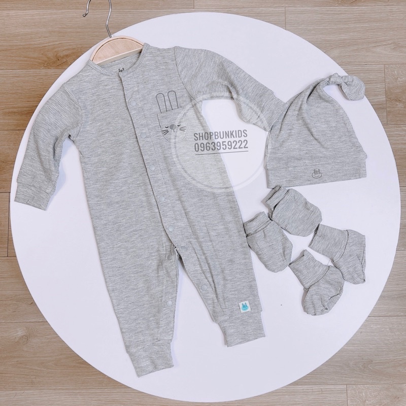 Body vải tăm LIL Little love Bộ liền thân sơ sinh