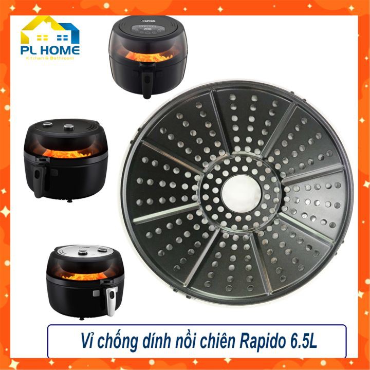 Vỉ nướng nồi chiên không dầu chống dính 24 cm, thay thế cho nồi chiên không dầu Rapido 6.5l và các loại cùng kích thước