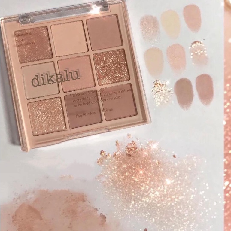 Bảng phấn mắt DIKALU COCO VENUS 9 ô No.1, clay, matte, silk, shimmer, lên màu cực đẹp