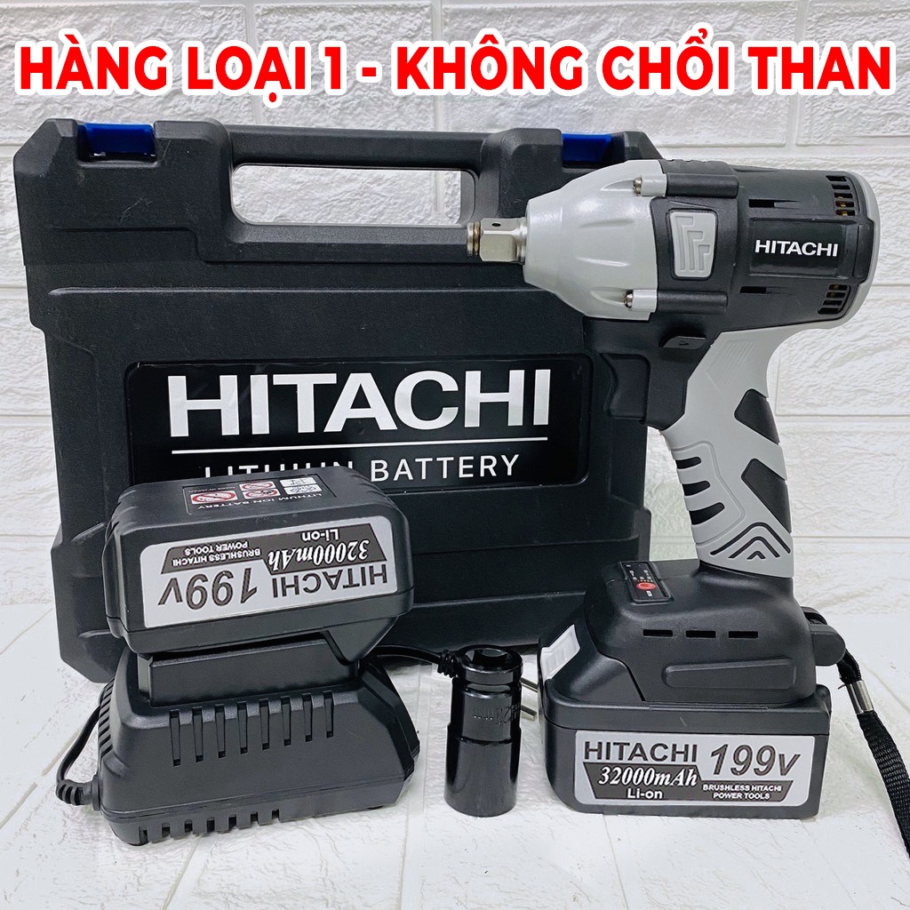 Máy Siết Bulong Pin Hitachi 199V, Máy Bắn Mở Bulong Cầm Tay, Bắn Vít, Xiết ốc, Bảo Hành 12 Tháng.