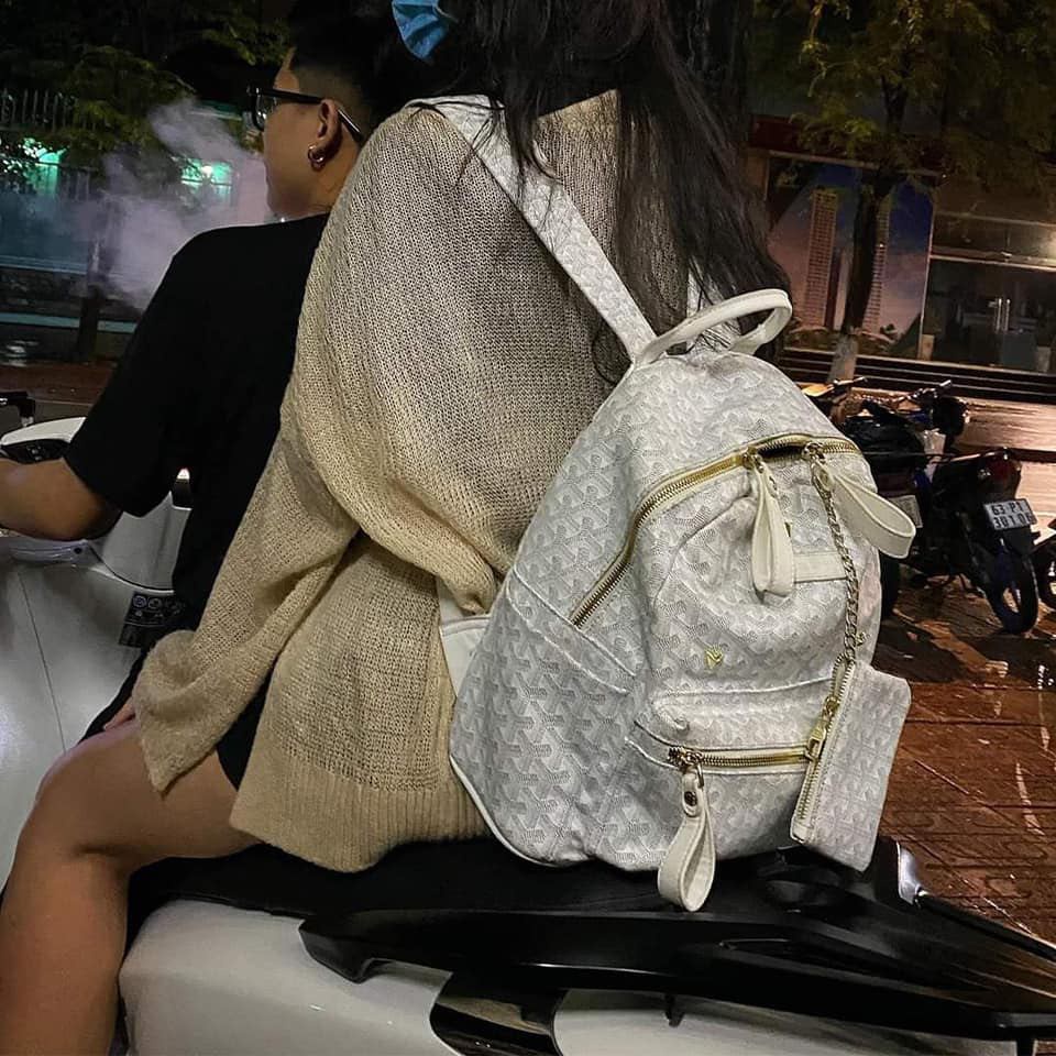 (CHÍNH HÃNG) Balo da Edmond QSN basic 2 màu trắng đen thời trang tiện dụng nam nữ