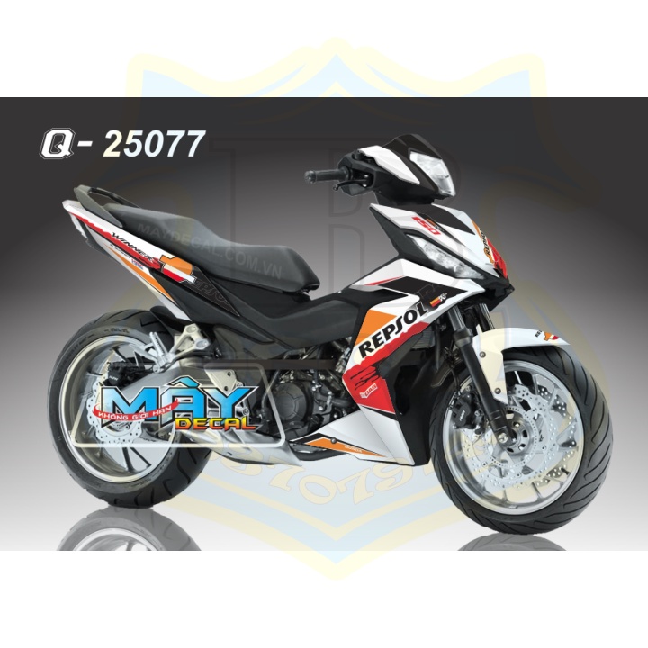 ( Quí khách vui lòng mang ra tiệm cho thợ dán ) Tem winner Repsol trắng