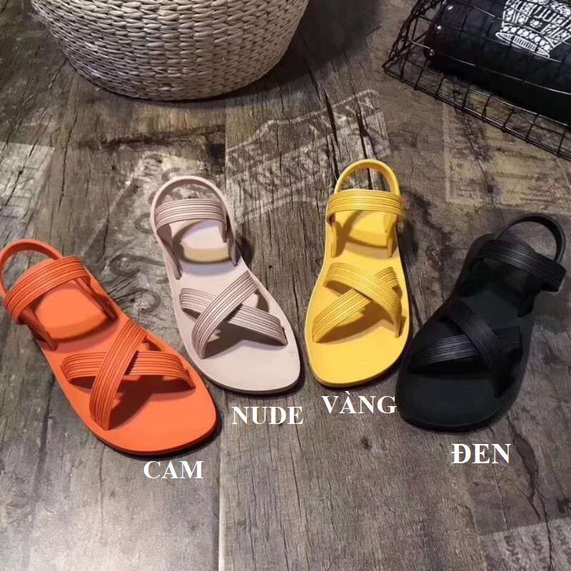 Sandal nhựa quai chéo đi mưa thoải mái