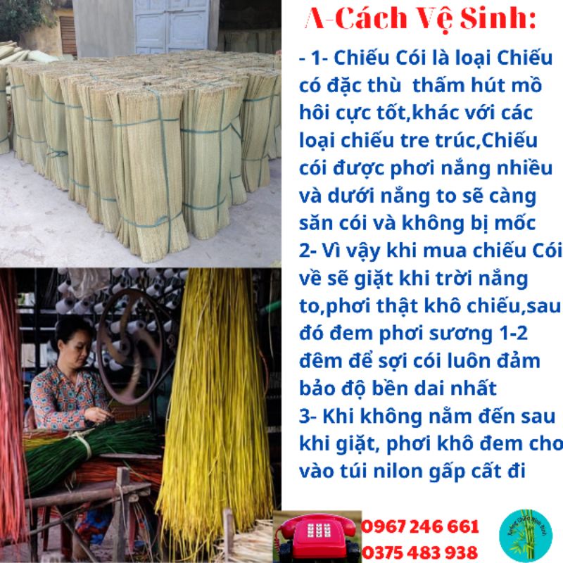 Xả Kho Chiếu cói trắng dệt dày,chiếu cói ngủ văn phòng, chiếu cói Kim sơn,Chiếu Cói Dệt,đủ kích thước, bền dày ,0,8-2m