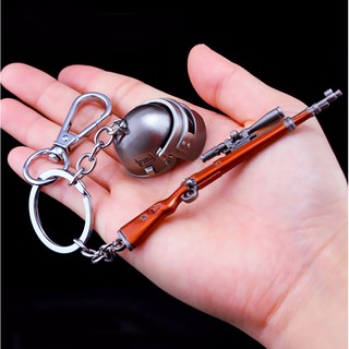 Bộ Móc Khóa Mũ 3 Và Kar98 Game PUBG