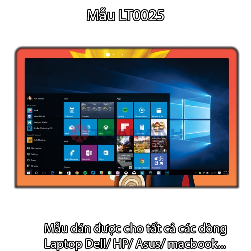 Miếng Dán Laptop - Mẫu LT025 hình Naruto cute - Dán cho Dell, Hp, Asus, Lenovo, Acer, MSI, Surface,Vaio, Macbook