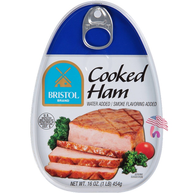 Thịt hộp Cooked Ham Bristol 454g (Thịt  Xông khói USA)
