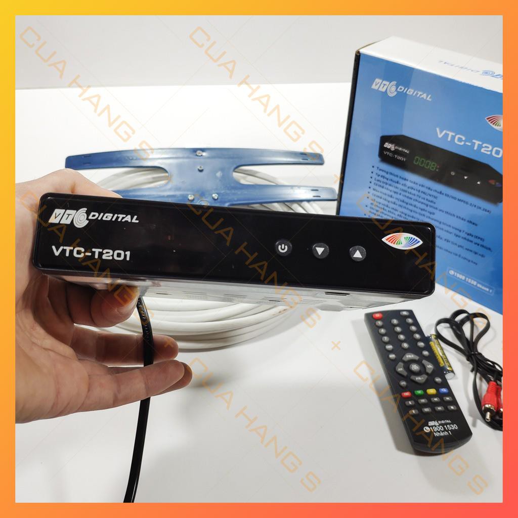 Đầu thu kỹ thuật số DVB T2 VTC T201 tặng Anten xanh 15m miễn phí truyền hình số mặt đất