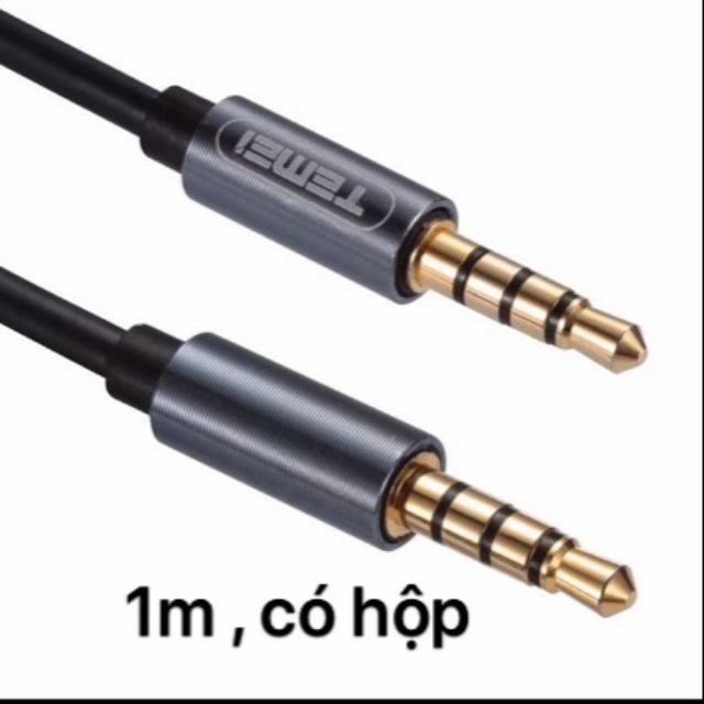 Cáp AUX Audio 3 Đầu 3.5mm Dài 1m, Giúp Truyền Âm Thanh Từ Máy Tính, Điện Thoại Hay Máy Nghe Nhạc Ra Loa, Tai Nghe...