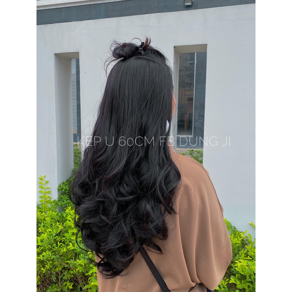 KU23  Tóc kẹp giả chữ U 60cm