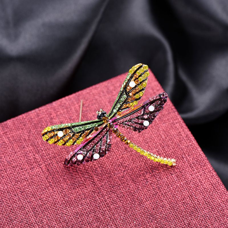 Ghim Cài Áo Hình Chuồn Chuồn Đính Đá Nhiều Màu Sắc Thời Trang