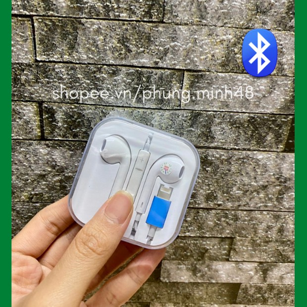 Tai nghe Iphone có dây jack lightning kết nối bluetooth - bảo hành 1 đổi 1- cam kết hình thật