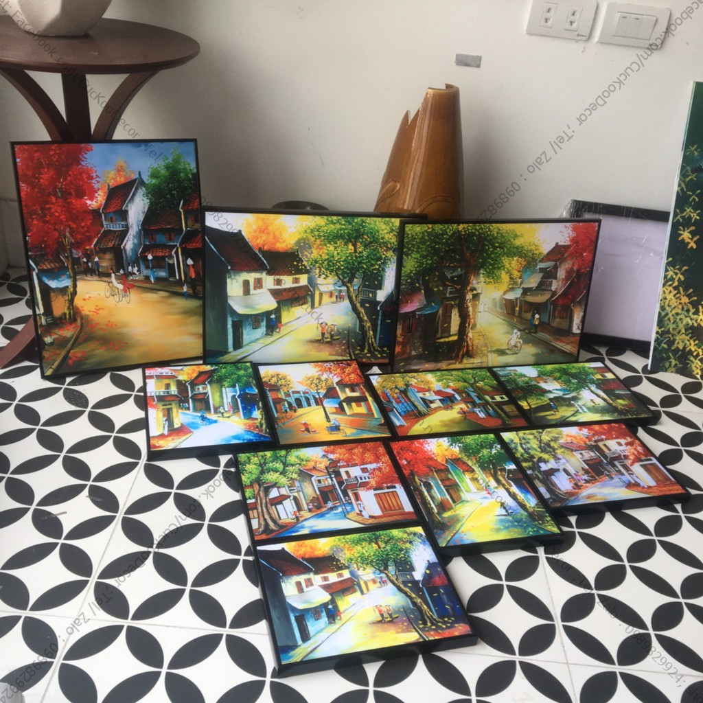 Tranh Hà Nội Phố - tranh in canvas kích thước  cơ bản 35x50cm