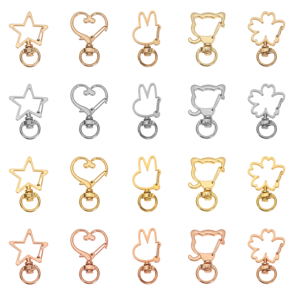 Set 5 móc khóa kim loại hình tôm hùm tự làm dây đeo túi xách