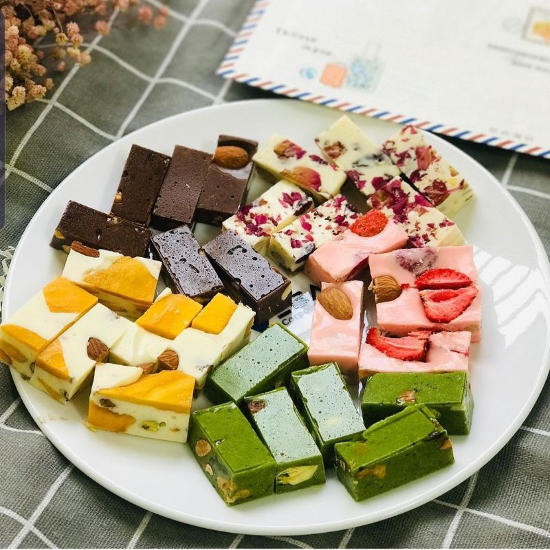 [Kẹo handmade] Kẹo nougat ngon nhà làm, kẹo hạt dinh dưỡng cho sức khỏe, kẹo hạnh phúc